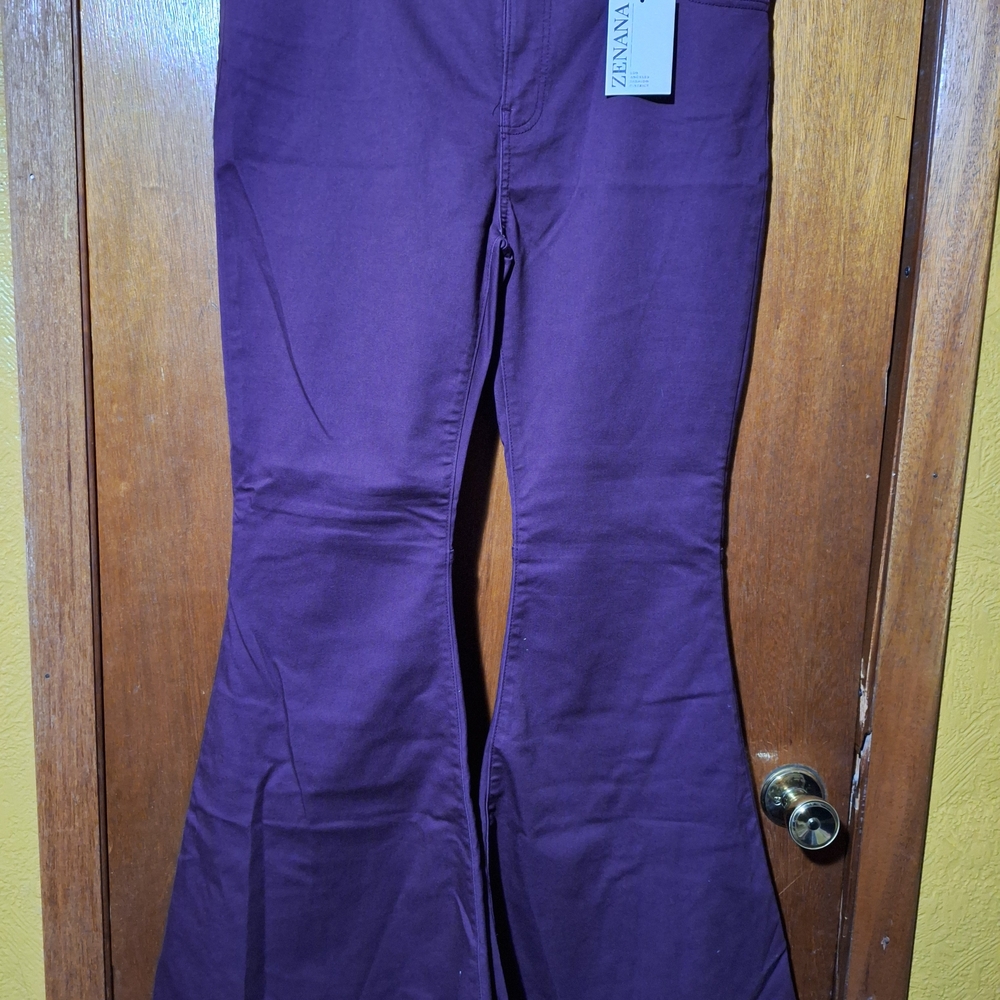 Zenana Outfitters Purple Flare Jeans